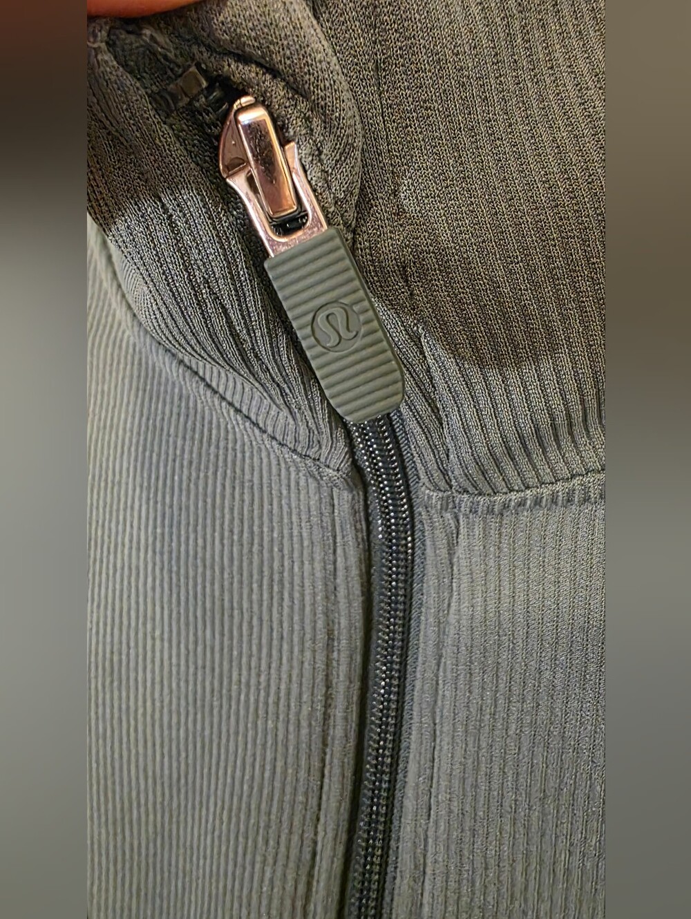 Lululemon Brushed Softstreme Ribbed Half Zip In Green Jasper 10 - Picture 11 of 14